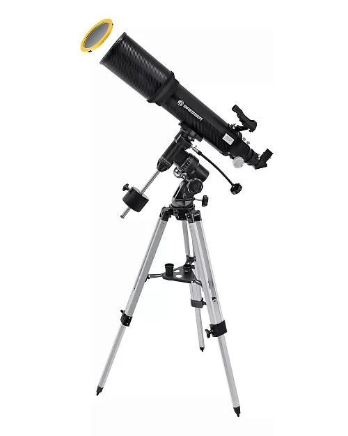 figura telescopio Bresser Polaris-II AR-102/600 EQ-3 AT-3 con filtro solare,  1