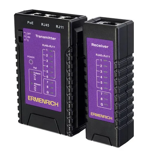 fotografia tester per cavi di rete e PoE Ermenrich NetGeeks NP10