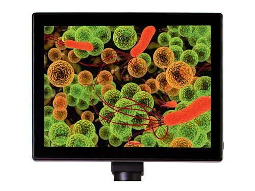 figura levenhuk MED fotocamera digitale per microscopio da 5M con schermo LCD da 9,4",  1