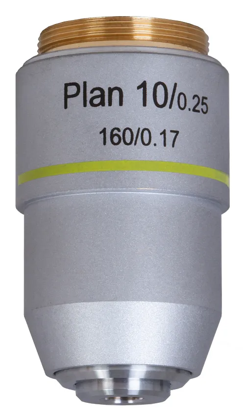 immagine obiettivo planacromatico Levenhuk MED 10x,  1