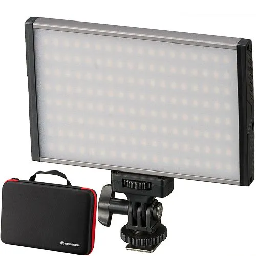 figura pannello luminoso Bresser PT Pro 15B Bi-Color a LED con custodia,  1
