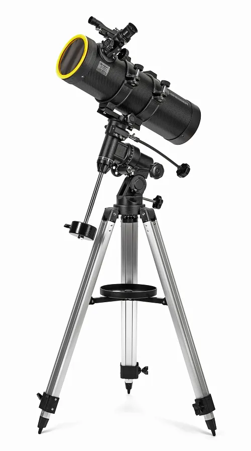 figura telescopio riflettore newtoniano Bresser Spica 130/1000 EQ3 con adattatore per fotocamera smartphone,  1