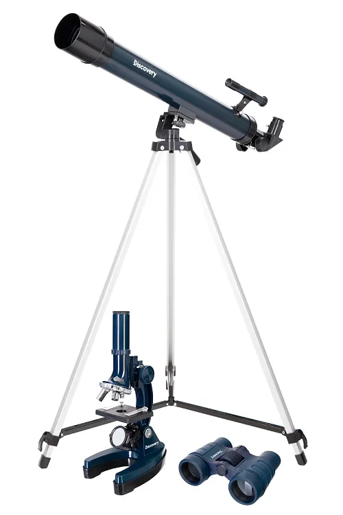 foto set Levenhuk Discovery Scope 3 con libro