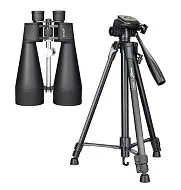 foto set binocolo Levenhuk Bruno BASE 20x80 e treppiede  