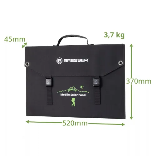 immagine caricabatterie solare portatile Bresser 90 watt con alimentazione USB,  5