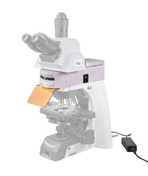 figura attacco epi-fluorescenza MAGUS Epi-FL05 LED, cubi per filtri fluorescenti B/G/UV/R,  15
