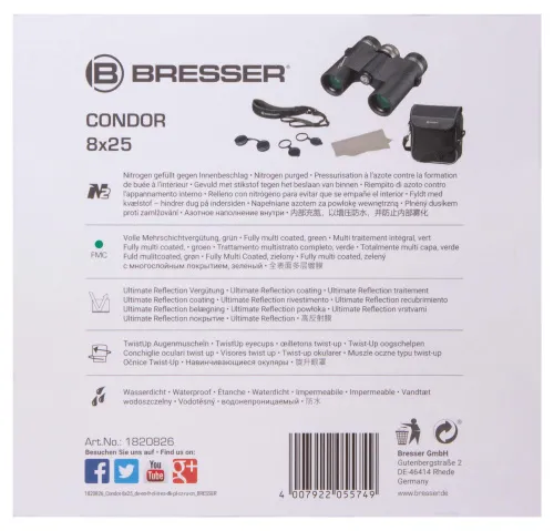 fotografia binocolo Bresser Condor UR 8x25,  14