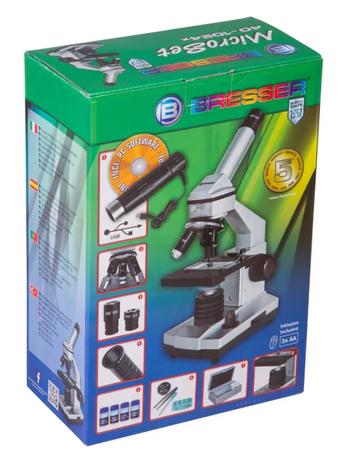 immagine microscopio Bresser Junior 40–1024x con camera oculare,  12