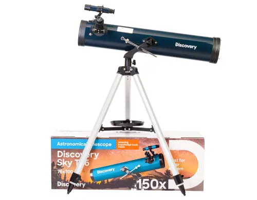foto telescopio Levenhuk Discovery Sky T76 con libro,  2