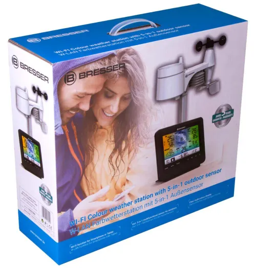 immagine stazione meteo a colori Bresser Wi-Fi con sensore professionale 5 in 1, nera,  11