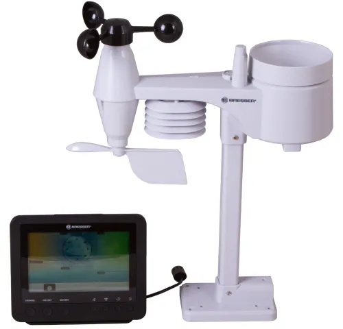 immagine stazione meteo a colori Bresser Wi-Fi con sensore professionale 5 in 1, nera,  7