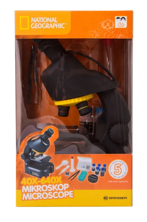 immagine microscopio Bresser National Geographic 40–640x  con adattatore per fotocamera,  8