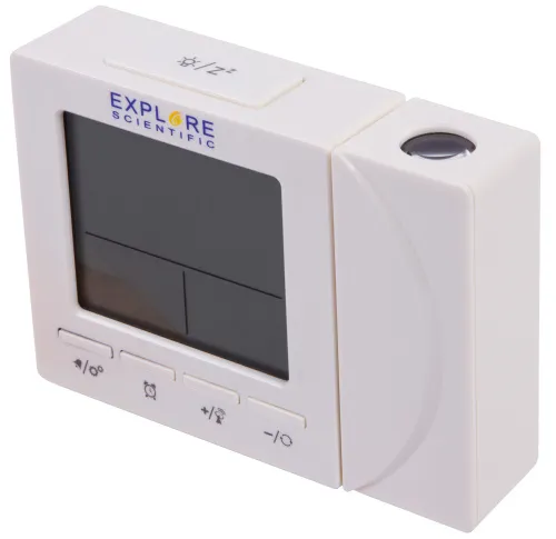 foto orologio a proiezione digitale RC Explore Scientific con temperatura interna, bianca,  8