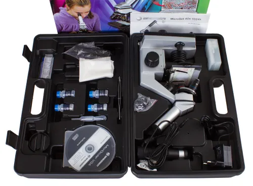 fotografia microscopio Bresser Junior 40–1024x, con custodia rigida,  11