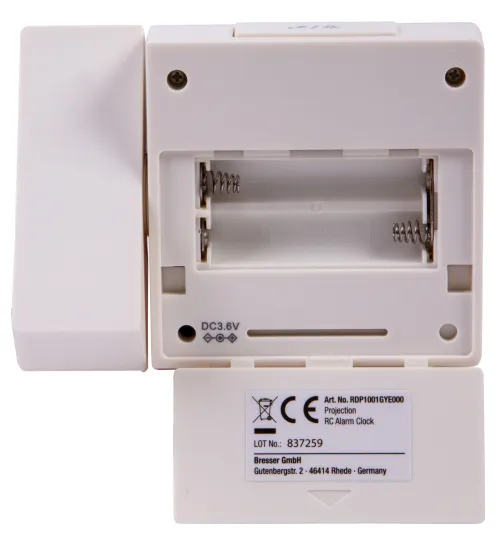 foto orologio a proiezione digitale RC Explore Scientific con temperatura interna, bianca,  12