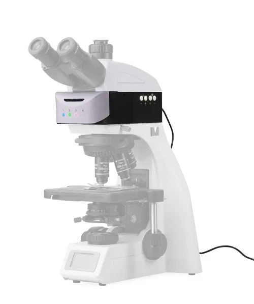foto attacco epi-fluorescenza MAGUS Epi-FL04M LED, cubi per filtri fluorescenti B/G/UV,  12