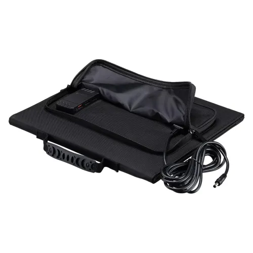 fotografia caricabatterie solare portatile Bresser 40 watt con alimentazione USB,  7