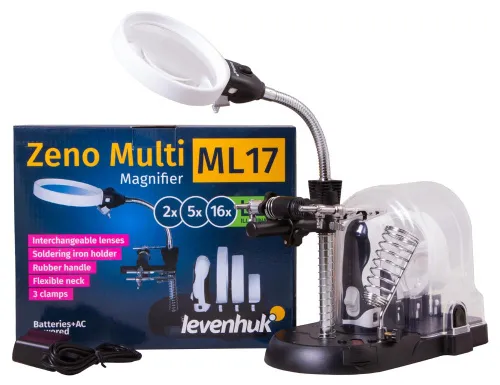 immagine lente d’ingrandimento nera Levenhuk Zeno Multi ML17,  2