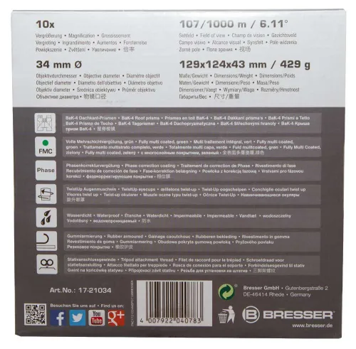 foto binocolo Bresser Pirsch 10x34,  13