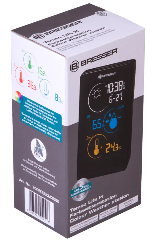 immagine stazione meteo a colori Bresser Temeo Life H, nero,  10