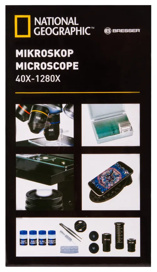 figura microscopio Bresser National Geographic 40–1280x con supporto per smartphone,  20