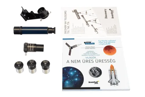 foto telescopio Levenhuk Discovery Sky T76 con libro,  3
