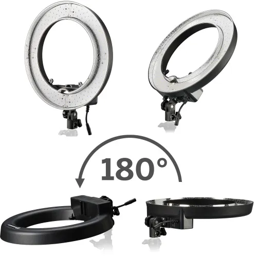 fotografia lampada ad anello a LED Bresser BR-RL12 regolabile da 45W  con custodia,  5