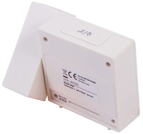 foto orologio a proiezione digitale RC Explore Scientific con temperatura interna, bianca,  11