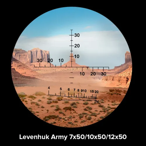foto binocolo con reticolo Levenhuk Army 12x50,  4