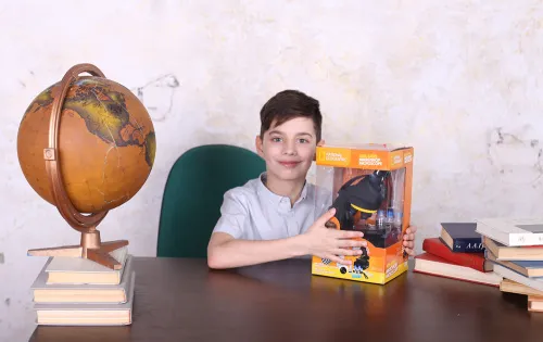 immagine microscopio Bresser National Geographic 40–640x  con adattatore per fotocamera,  9