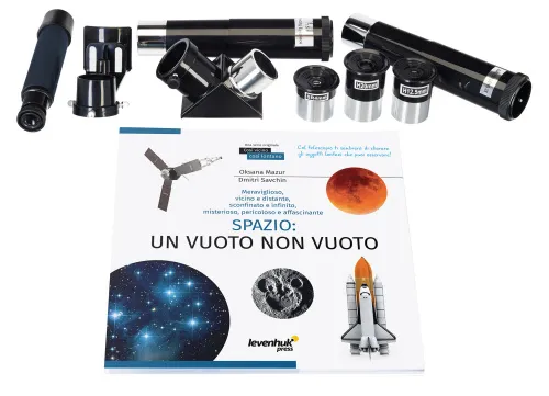 figura telescopio Levenhuk Discovery Spark 707 AZ con libro,  3