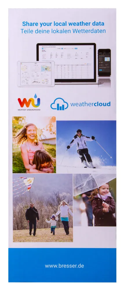 immagine stazione meteo a colori Bresser Wi-Fi con sensore professionale 5 in 1, nera,  14