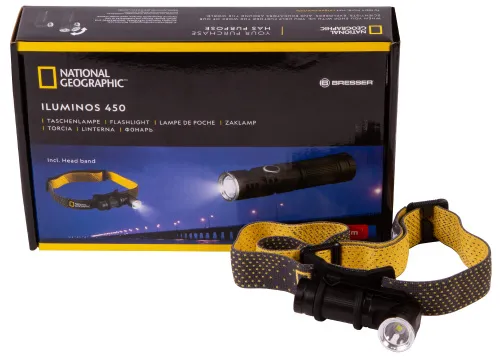 fotografia torcia Bresser National Geographic ILUMINOS 450 LED con supporto testa,  10