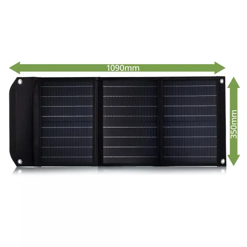 fotografia caricabatterie solare portatile Bresser 40 watt con alimentazione USB,  8