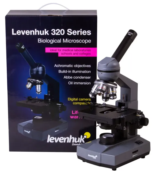 foto microscopio biologico monoculare Levenhuk 320 BASE,  16