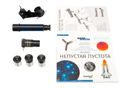 foto telescopio Levenhuk Discovery Sky T76 con libro,  3