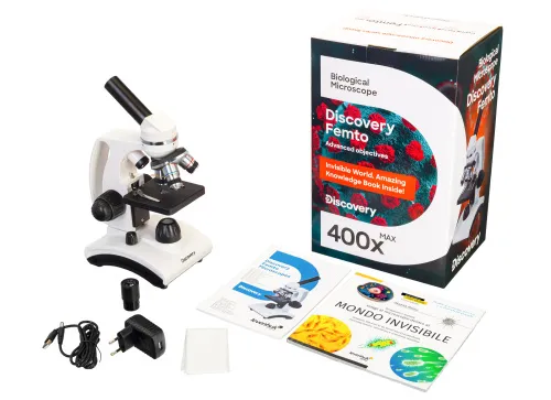 foto microscopio Levenhuk Discovery Femto Polar con libro,  2