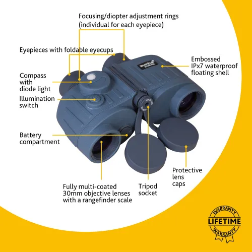 immagine binocolo Levenhuk Nelson 8x30 con reticolo e bussola,  15