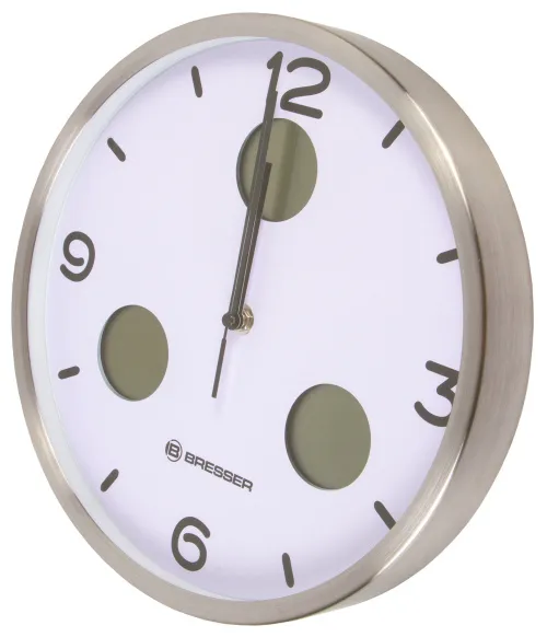 foto orologio da parete termoigrometro Bresser Optus MyTime Bresser MyTime io NX 30 cm, bianco,  6