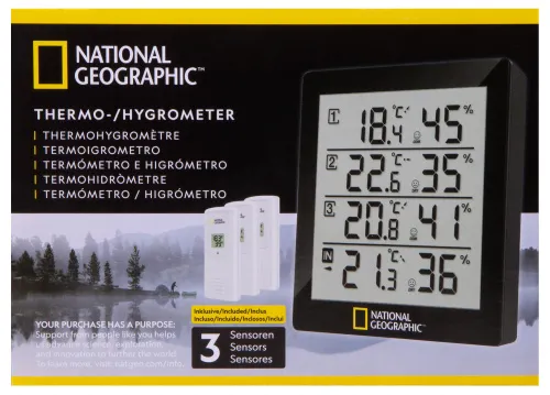foto termoigrometro Bresser National Geographic con 4 misurazioni indipendenti, nero,  11