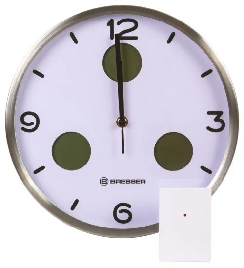foto orologio da parete termoigrometro Bresser Optus MyTime Bresser MyTime io NX 30 cm, bianco,  2