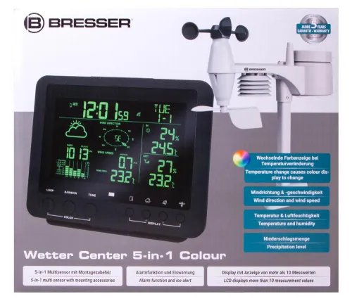 fotografia bresser Stazione meteo 5 IN 1 con display colori, nero,  13