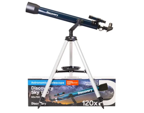 foto telescopio Levenhuk Discovery Sky T60 con libro,  2
