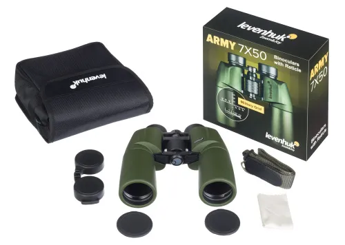 figura binocolo con reticolo Levenhuk Army 7x50,  5