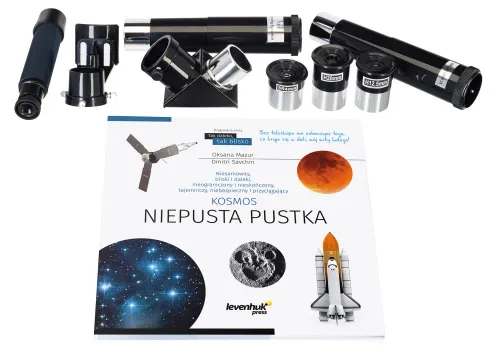 figura telescopio Levenhuk Discovery Spark 707 AZ con libro,  3