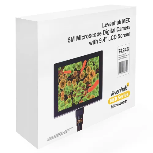 figura levenhuk MED fotocamera digitale per microscopio da 5M con schermo LCD da 9,4",  12