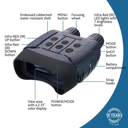 fotografia visore notturno binoculare digitale Levenhuk Discovery Night BL10 con treppiede,  15