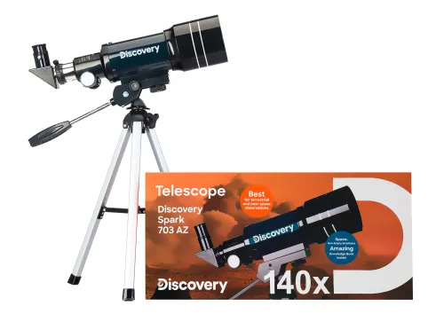 immagine telescopio Levenhuk Discovery Spark 703 AZ con libro,  2