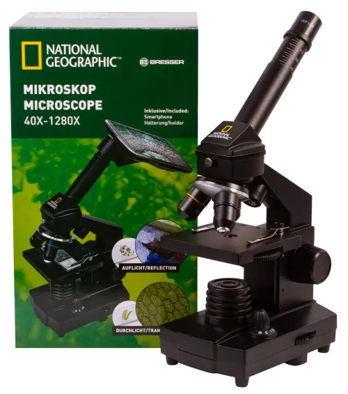 figura microscopio Bresser National Geographic 40–1280x con supporto per smartphone,  17