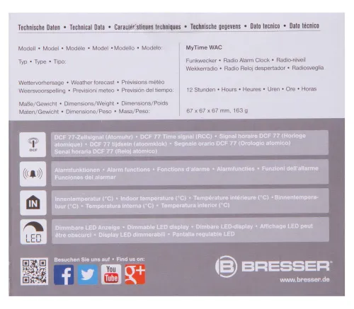 immagine sveglia Radiocontrollata Bresser MyTime WAC, nero,  12